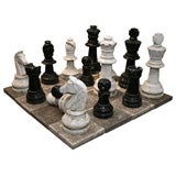 Stone and Cement Garden Chess Set