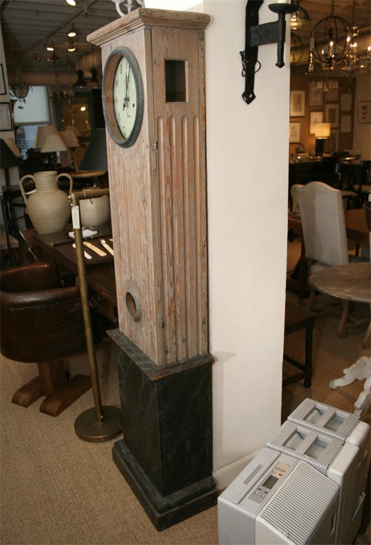 Gustavian Painted Tall Case Clock
