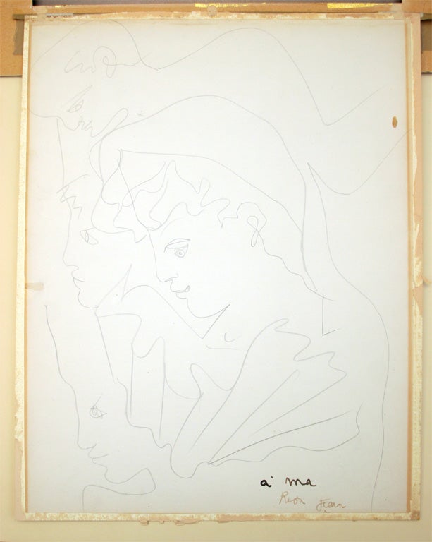 Continuous Graphite Drawing by Jean Cocteau