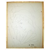 Continuous Graphite Drawing by Jean Cocteau