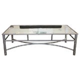 Faux Bamboo Mirrored Coffee Table