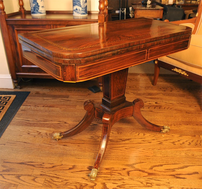 A Regency Rosewood Inlaid Games Table