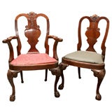 Set of 8 Queen Anne Style Dining Chairs