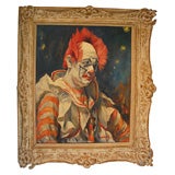Emil Kosa Jr clown oil painting on canvas.