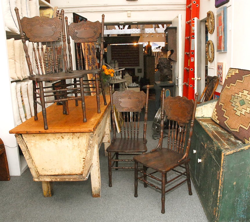 American 19TH C. SET OF 4 PRESSED BACK CHAIRS