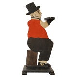 Antique EARLY 20THC CARTOON FIGURAL ASH TRAY HOLDER IN ORIGINAL PAINT