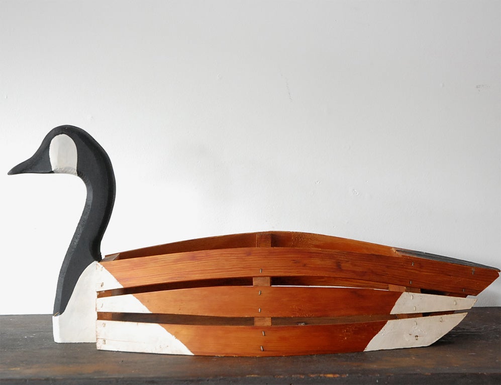 wooden swan planter
