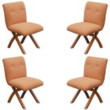 Set of 4  French 1960s Oak Chairs