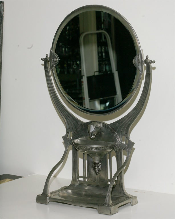 Shaving mirror and stand