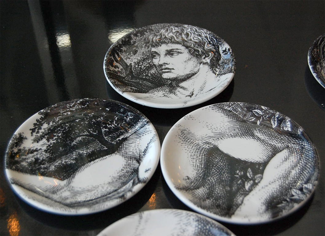 Mid-20th Century Adam and Eve Coaster Sets by Piero Fornasetti