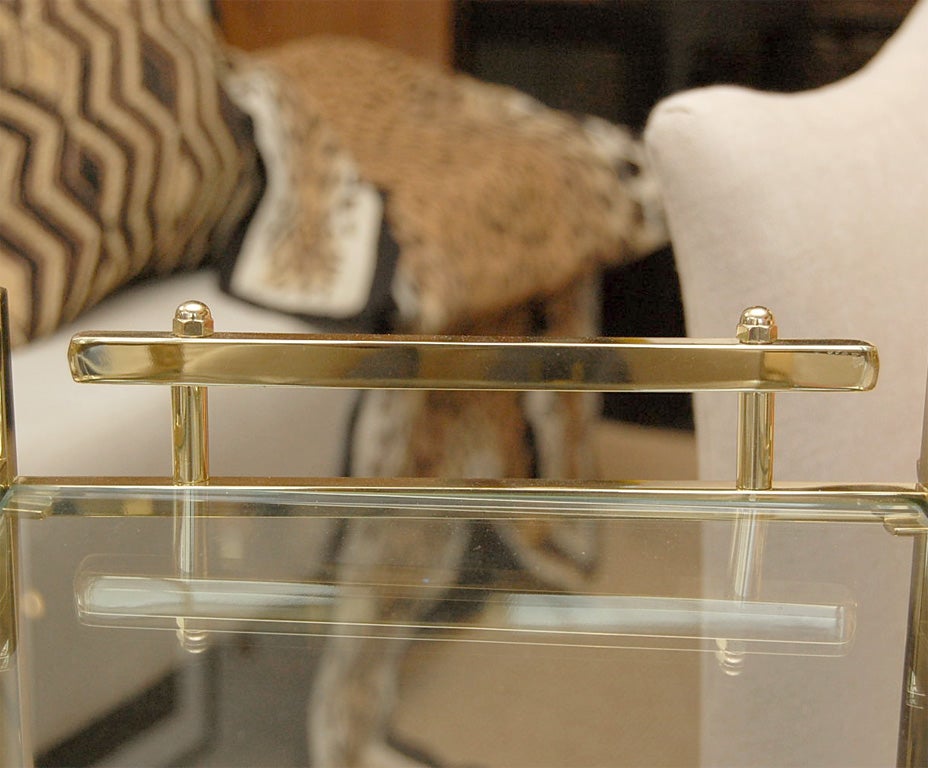 Brass and Glass Telephone Trolley 1