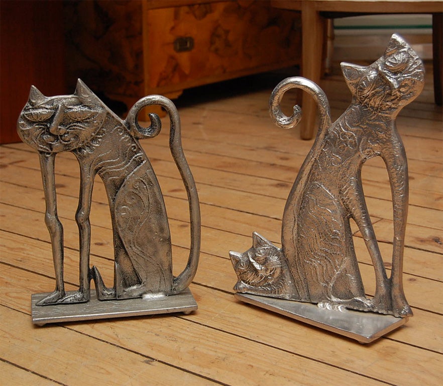 Donald Drumm Sand Cast Aluminum Cat Door Stops