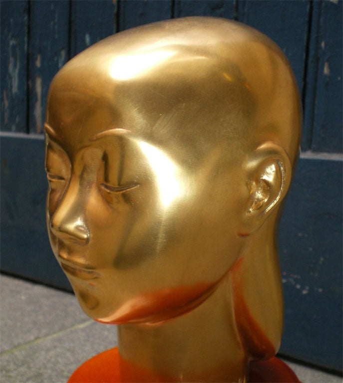 Mid-20th Century 1940-1950 Sculpted Bronze Head by Scarpa For Sale