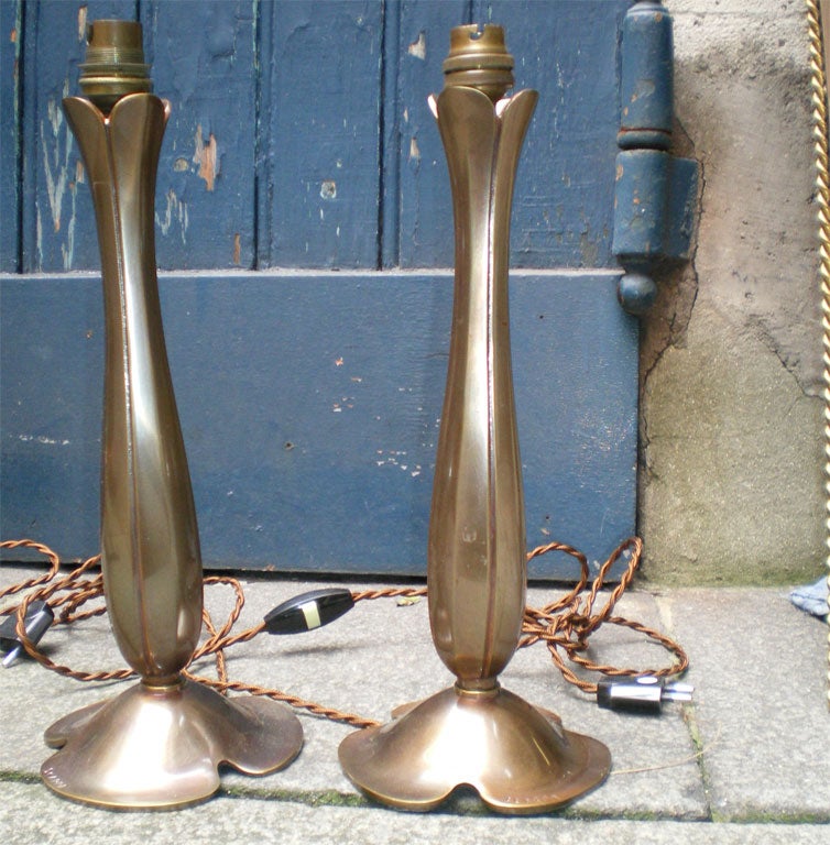 French Two 1950-1960 Bronze Lamps by Scarpa For Sale