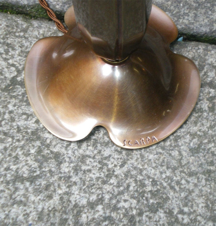 Mid-20th Century Two 1950-1960 Bronze Lamps by Scarpa For Sale