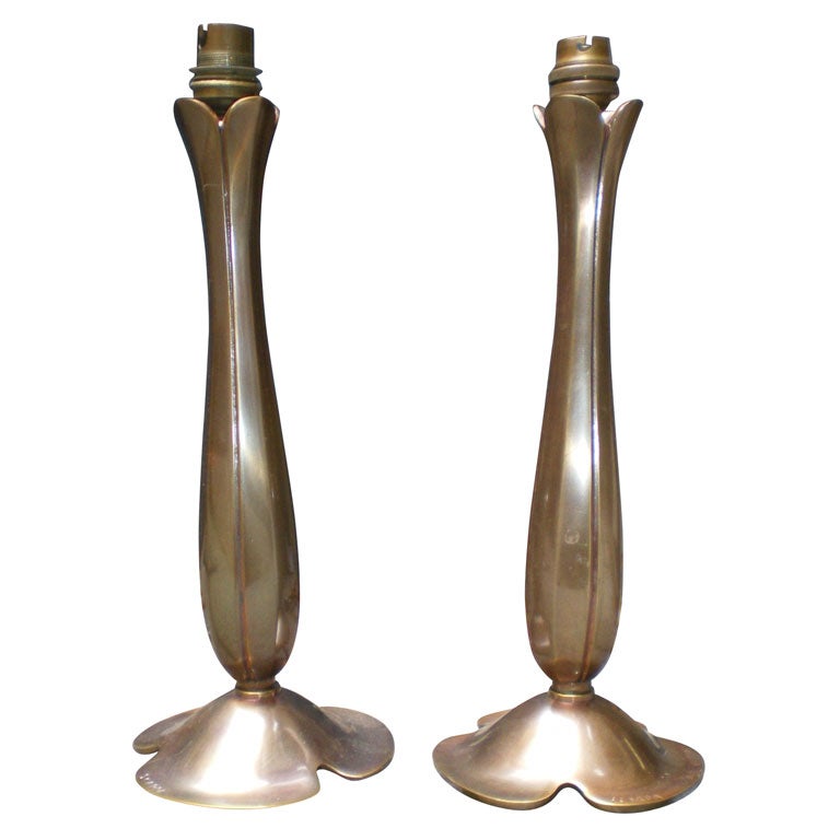 Two 1950-1960 Bronze Lamps by Scarpa For Sale