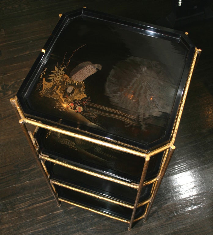 Dore Bronze Four Tier Occasional Table by Maison Jansen In Excellent Condition For Sale In Hoboken, NJ
