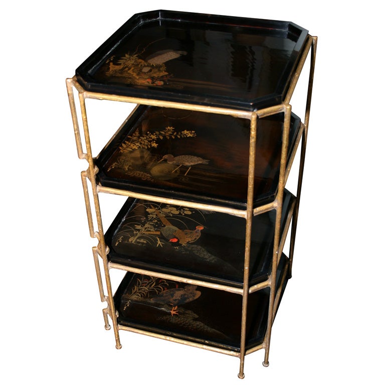 Dore Bronze Four Tier Occasional Table by Maison Jansen For Sale