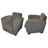 Pair of Upholstered Club Chairs by Jacques Adnet