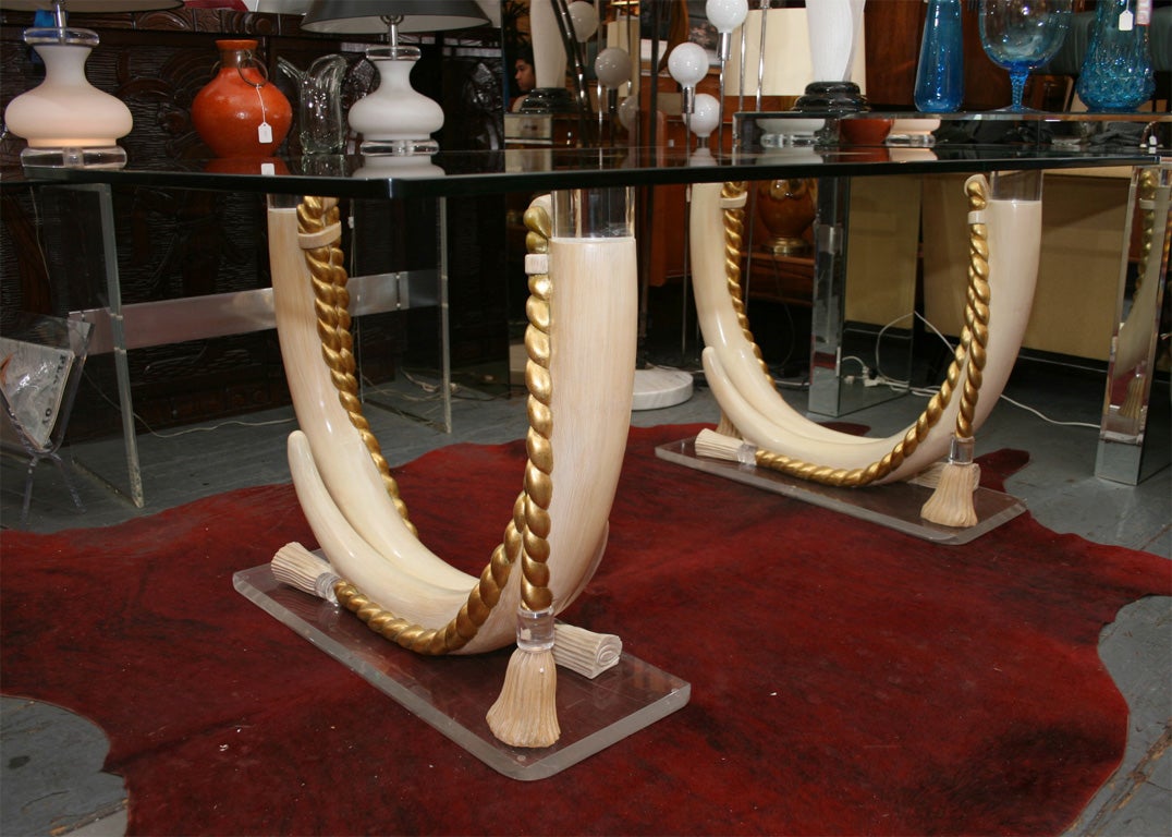 American Faux Elephant Tusk Dining Table