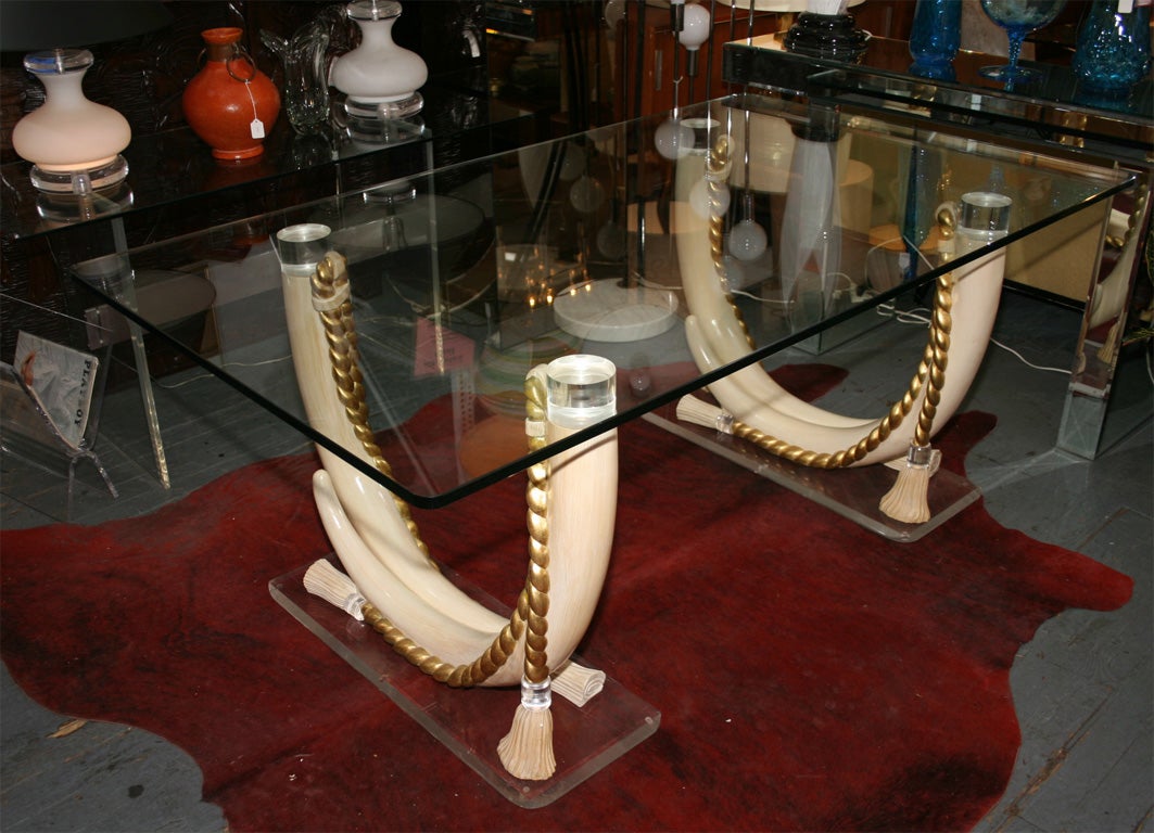 Late 20th Century Faux Elephant Tusk Dining Table