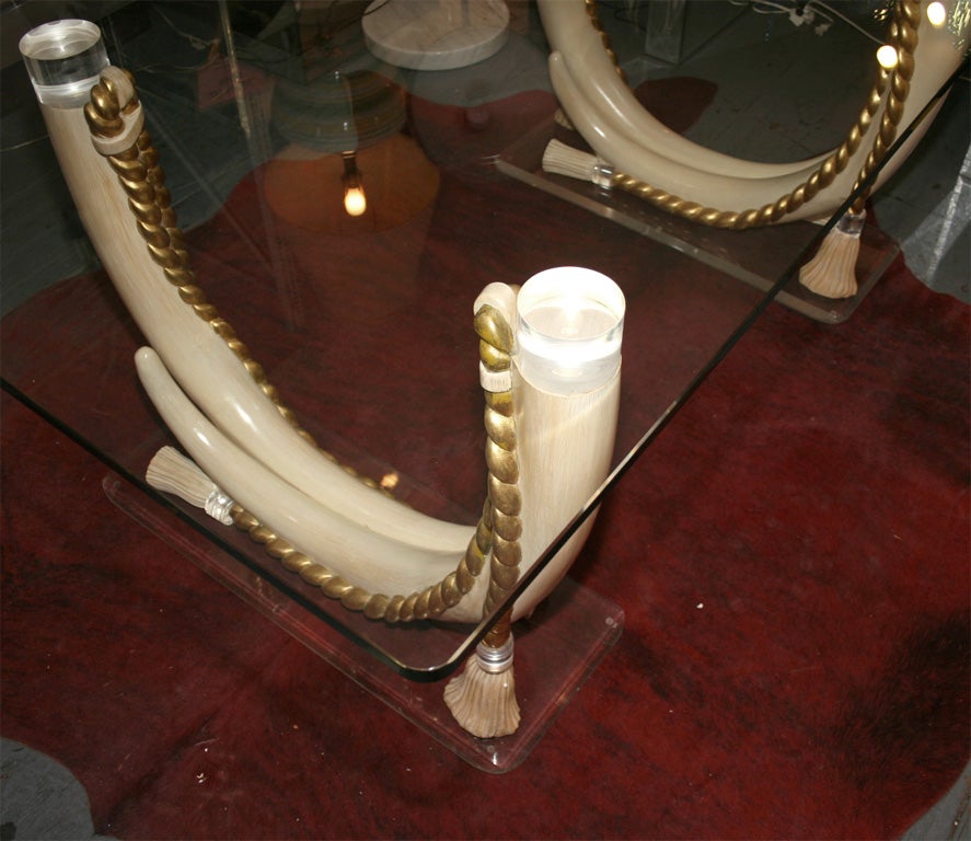 Resin Faux Elephant Tusk Dining Table