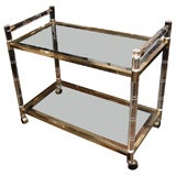 Lucite and Brass Cart