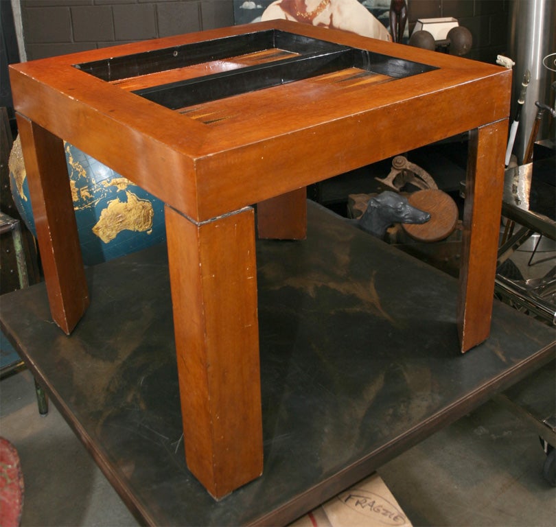 American Marquetry Burlwood Backgammon Table