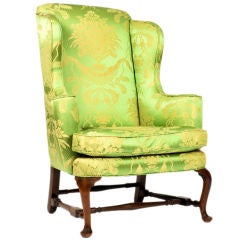 18th Century New England Queen Anne Walnut Wingback Armchair 1