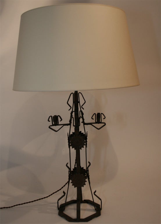 Pair of Iron Candlesticks / Now Lamps