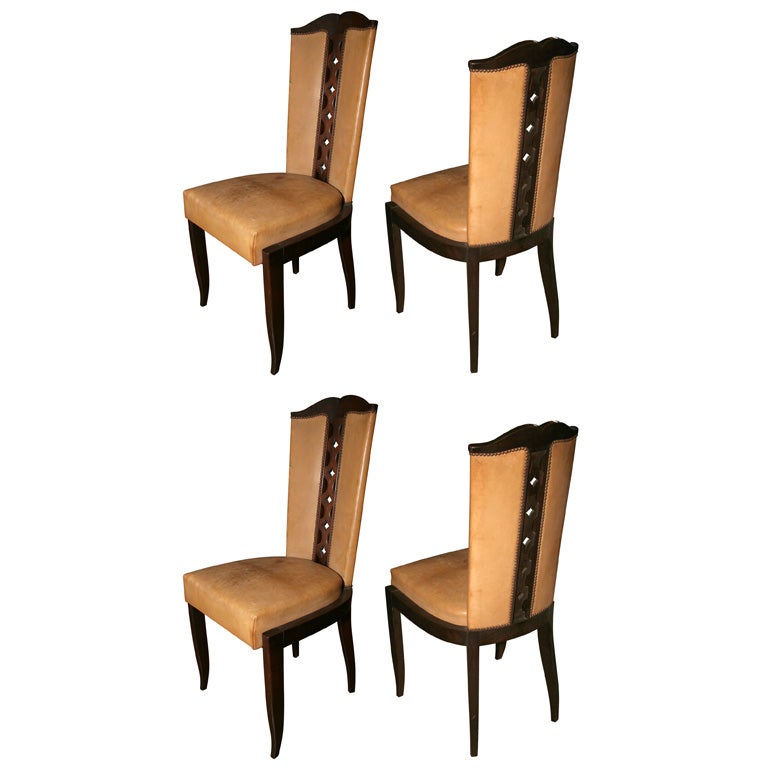 Set of Seven Art Deco Chairs by Christian Krass For Sale