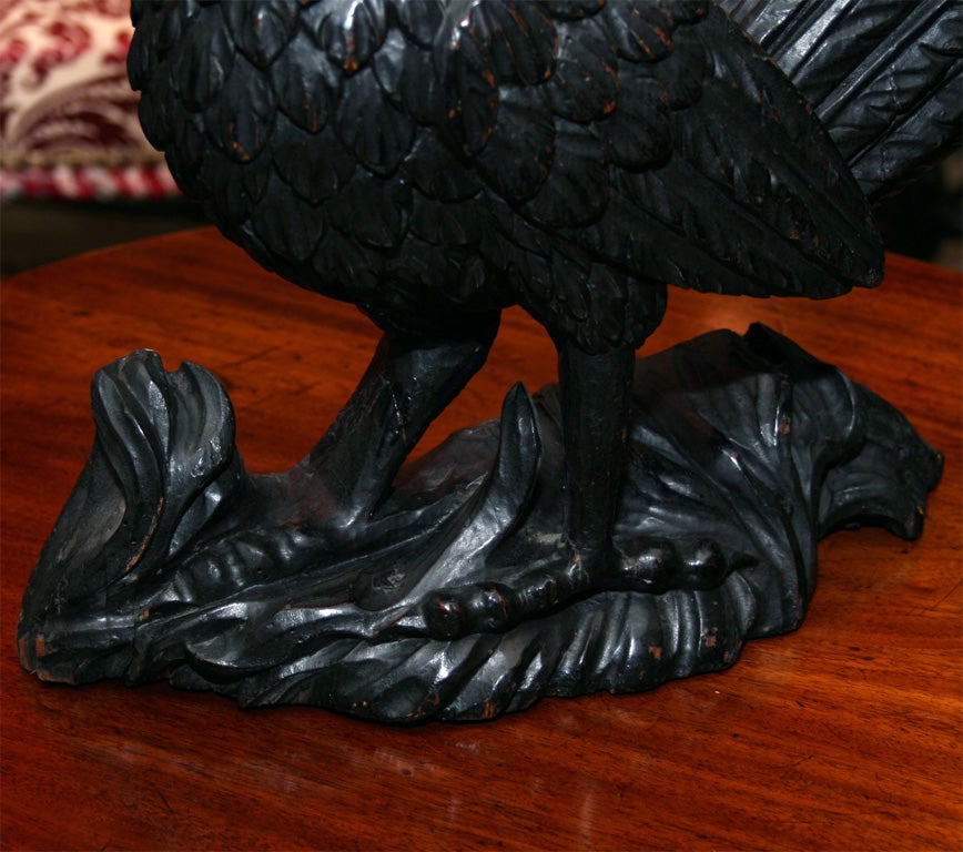 French Carved Bantam Wearing a Crown For Sale
