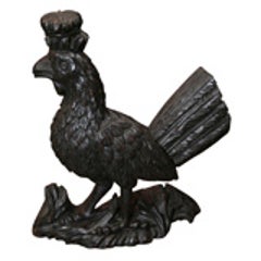 Early 19th c. French Carved Bantam wearing a Crown 4