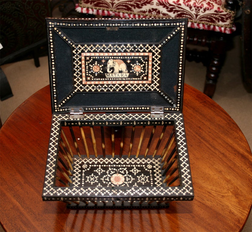 19th Century Anglo-Indian Quill Box with Elephant Inlay