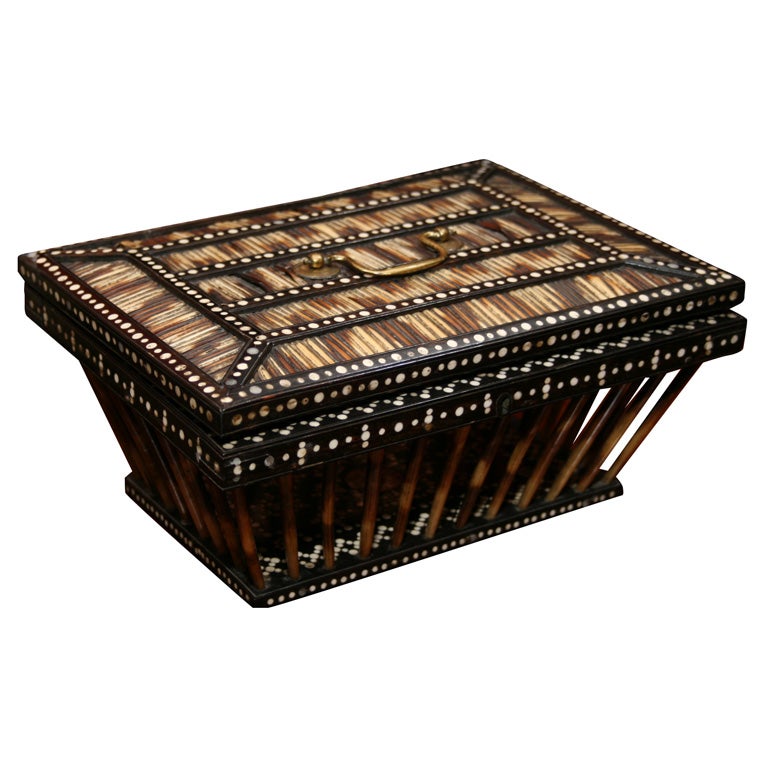 Anglo-Indian Quill Box with Elephant Inlay