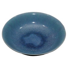 English Ruskin Pottery Blue Glazed Bowl