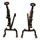 Antique A Pair of Andirons with Human Feet