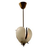 Swedish Etched Glass Shell Chandelier by Orrefors