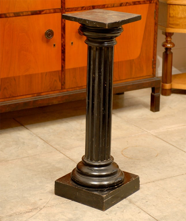 Wood Antique Swedish Neoclassical Late Empire Fluted Pedestal