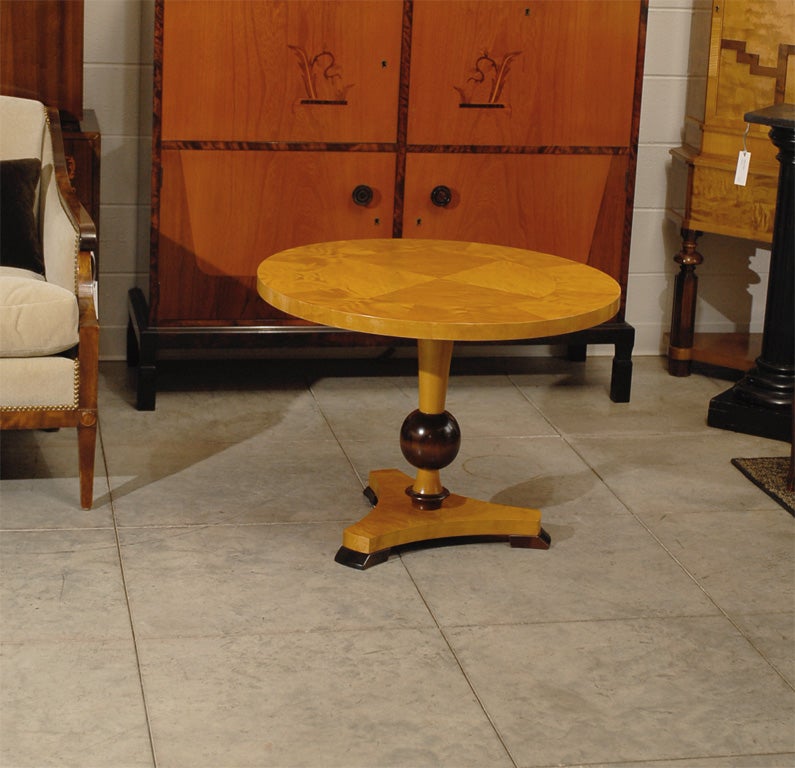 Swedish Art Deco Moderne Round Pedestal End or Side Table