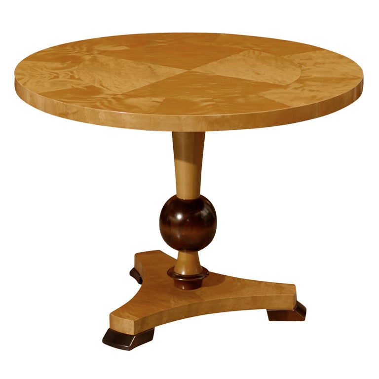 Swedish Art Deco Moderne Round Pedestal End or Side Table