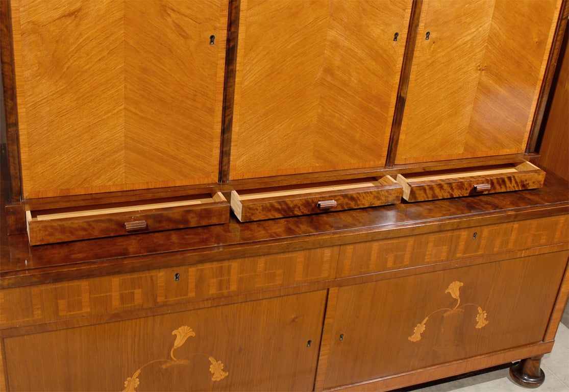 Art Deco Intarsia Inlay Swedish Buffet Cabinet For Sale 3