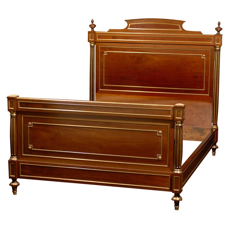 19th Century Napoleon III Mahogany Bed For Sale