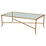 MID CENTURY GILT BAMBOO COFFEE TABLE