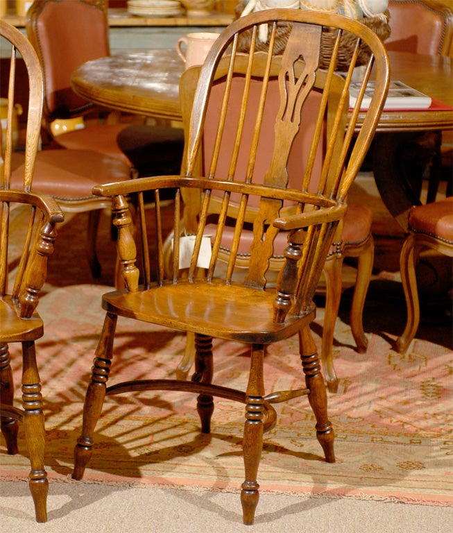 19th Century Set of Eight 19th C. High Back Windsor Chairs