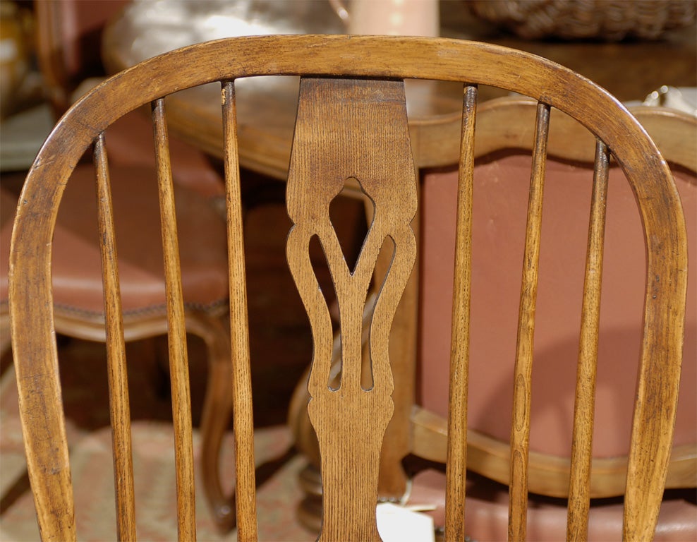 Set of Eight 19th C. High Back Windsor Chairs 4