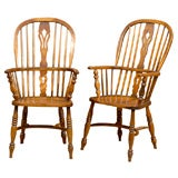 Set of Eight 19th C. High Back Windsor Chairs