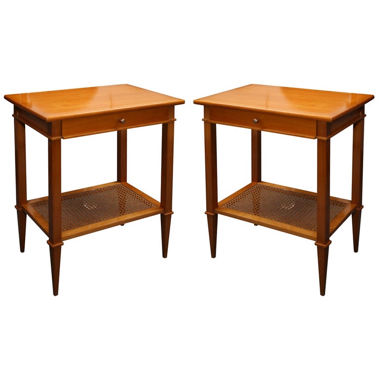 A pair of sofa end tables att. to Andre Arbus