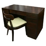 Dark Mahogany Desk and Chair By Robsjohn Gibbings for  Drexel