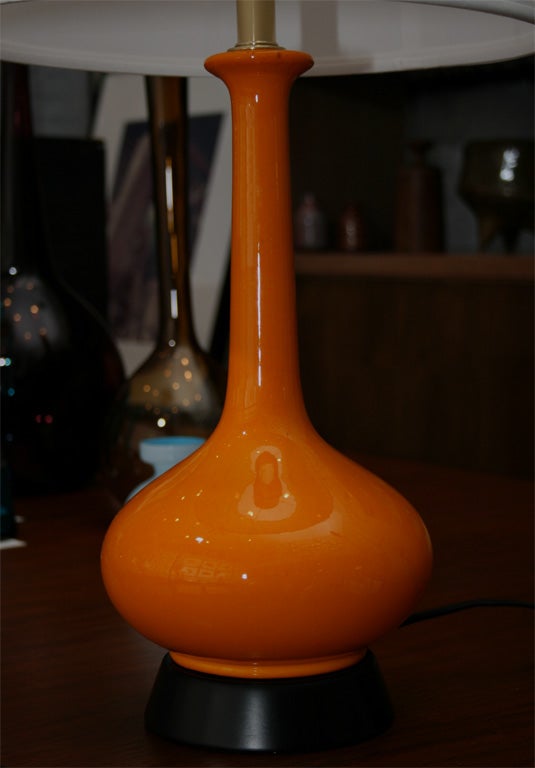 Orange Crackle Glazed Ceramic Lamp 1